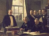 Theobald Chartran The Signing of the Protocol of Peace Between the United States and Spain on August 12, 1898 painting